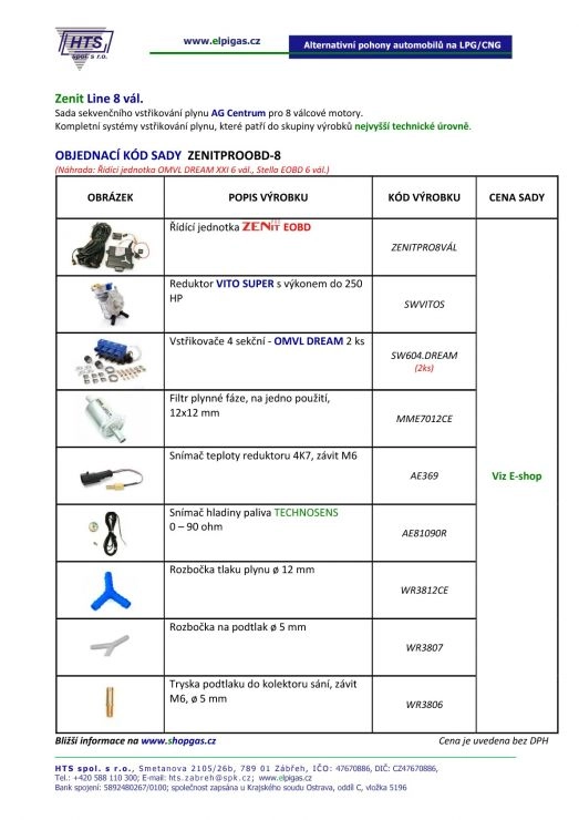 Sada Zenit Line 8 vál. ZENITPROOBD-8